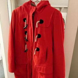 Boden Orange Toggle Coat
